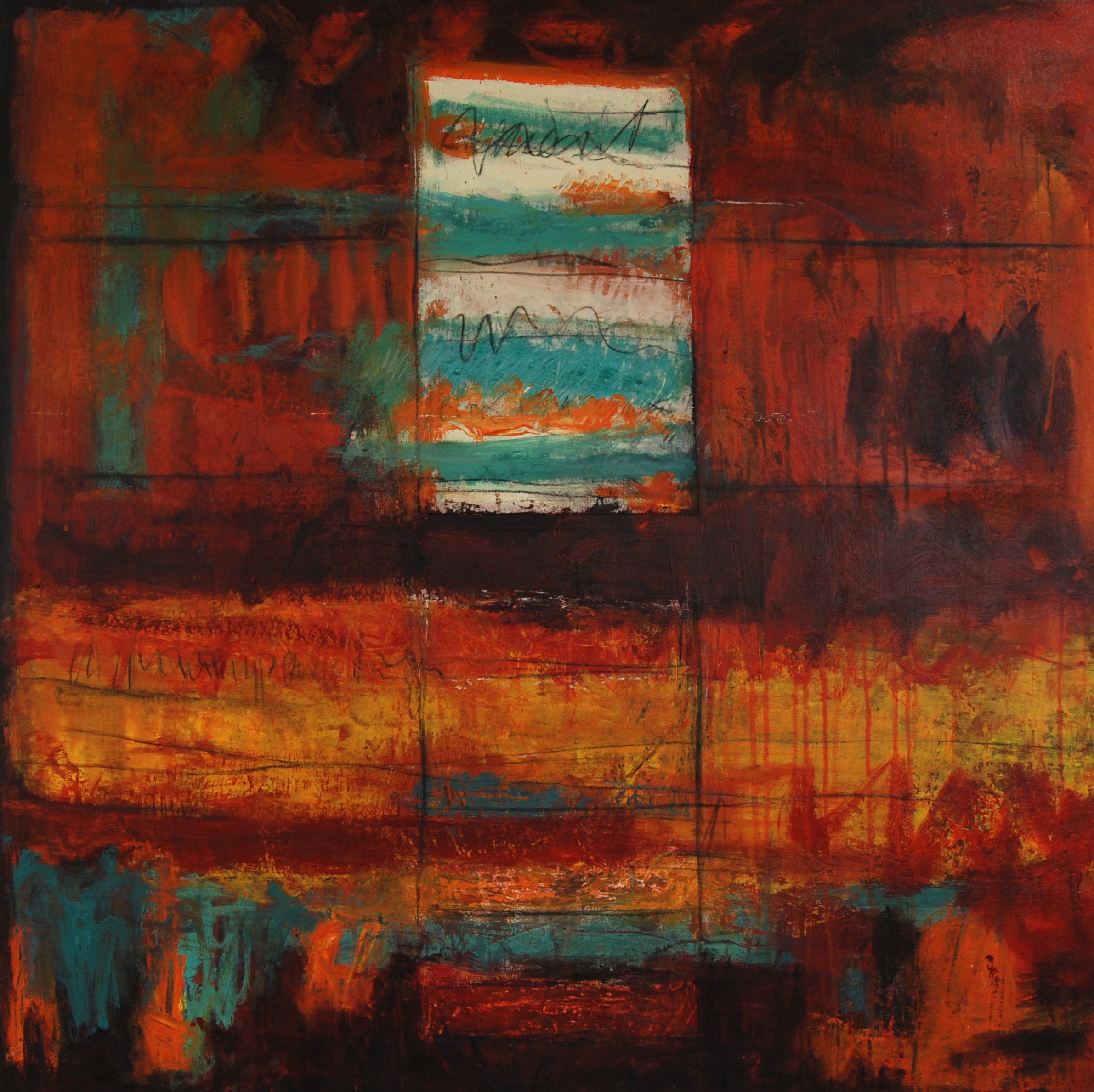 Acrylic on Canvas, abstract painting, Desert M. Pia De Girolamo